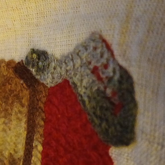 Holiday embroidered linen table runner red truck with tree - Picture 9 of 9